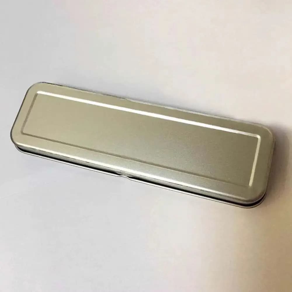 1 pz durevole rettangolare scatola per penne in metallo versatile penna stilografica astuccio spaziosa scatola di banda stagnata