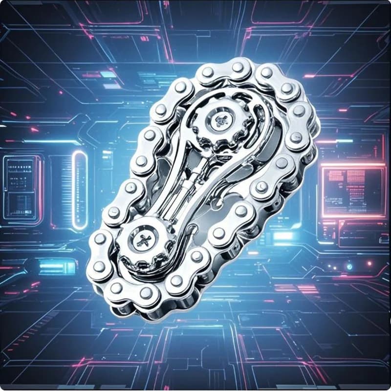 Catena dentata Giroscopio con punta delle dita Fidget Spinner Giocattoli antistress per catena da bicicletta in metallo per adulti EDC Anti ansia Giroscopio rotante regalo
