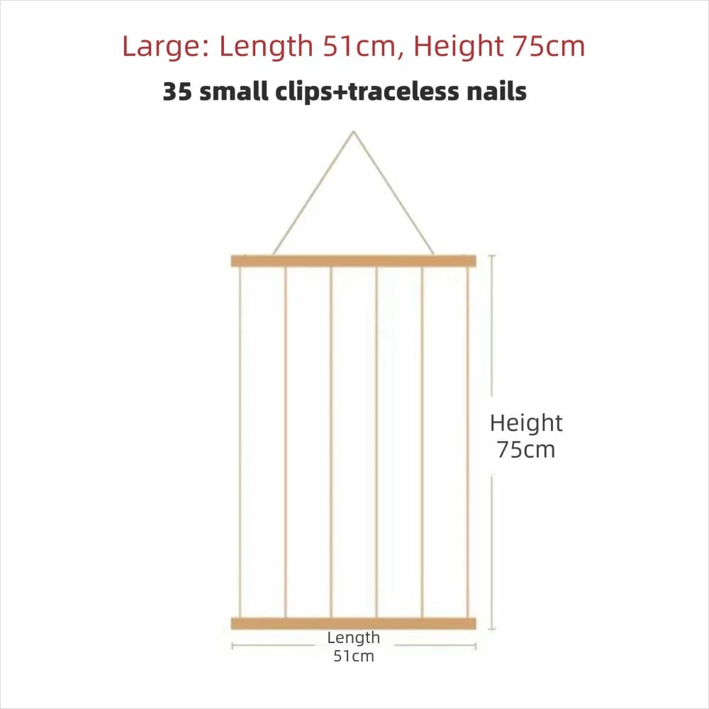 Hanging Photo Display Holder Wood Splint Multiple Pictures Hangers Picture Frames Handmade Picture Board for Home Decoration