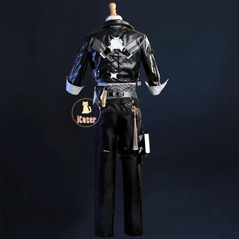 Wuthering Waves Rover Male Costume Cosplay Uniform Hairstyle Necklace Main Character Resonant Halloween Party for Women Men Set Of Scene Objects