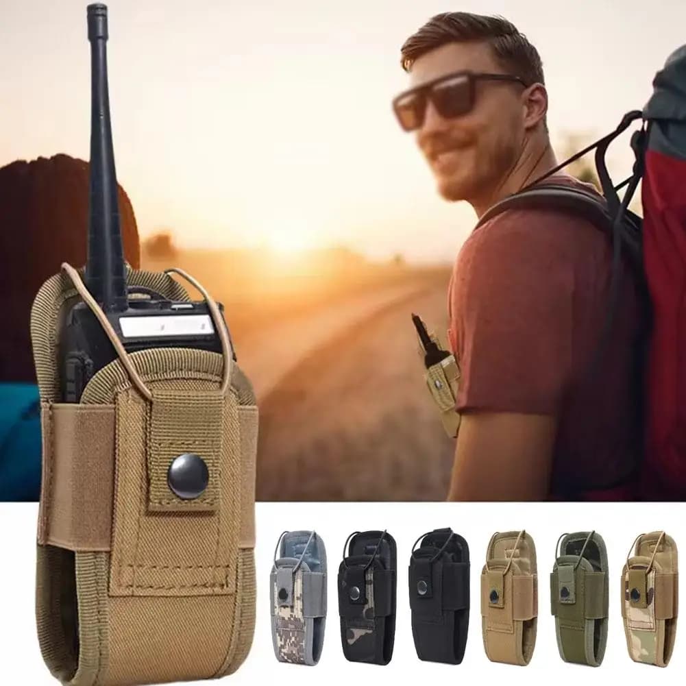 Copertura tattica esterna per walkie-talkie per borsa per accessori Molle Borsa porta radio bidirezionale regolabile per walkie-talkie N6v9