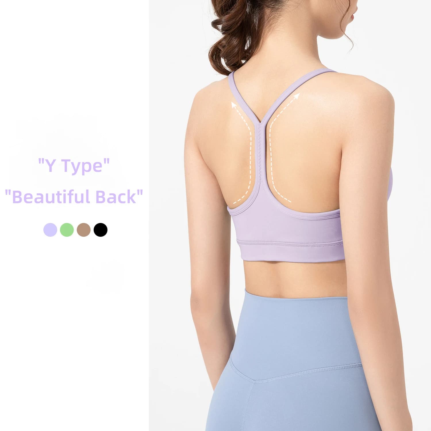 Intimo da palestra per yoga in tinta unita da donna a forma di Y Reggiseno sportivo fitness ad alta resistenza Top aderente Allenamento completo con imbottitura sul petto 👚 👚