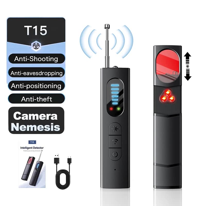 Rilevatore di telecamere portatile Anti-Spy Localizzatore GPS per auto Dispositivo di ascolto Bug RF Wireless All Signal Scanner Gadget Protezione di sicurezza