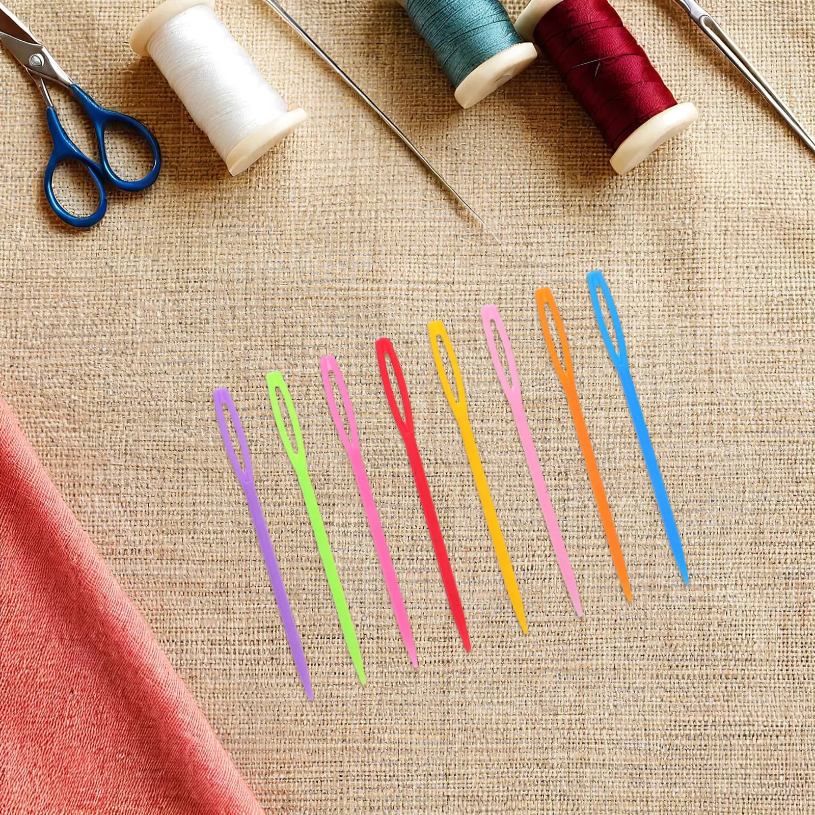 2000 Pezzi Aghi da Cucito in Plastica con Occhiello Grande, Aghi Colorati per Lavorazione a Maglia, per Tappezzeria e Lavori Artigianali