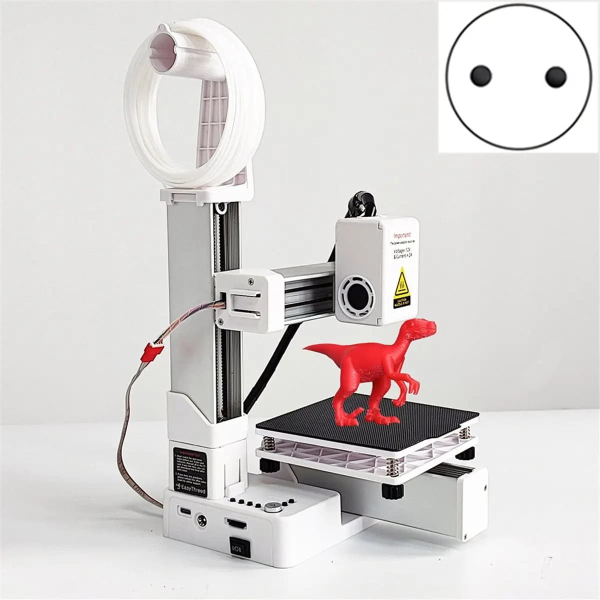 A64I For 3D Printer Entry Level Compatible with PLA TPU 1.75mm Filament Include Power Adaptor EU Plug White