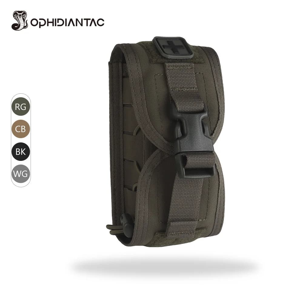 OPHIDIANTAC MOLLE First-Aid Kit 2 Use Way Medical Pouch V2 Compact Medical Pouch with Quick Access Rope for Hunting Activities