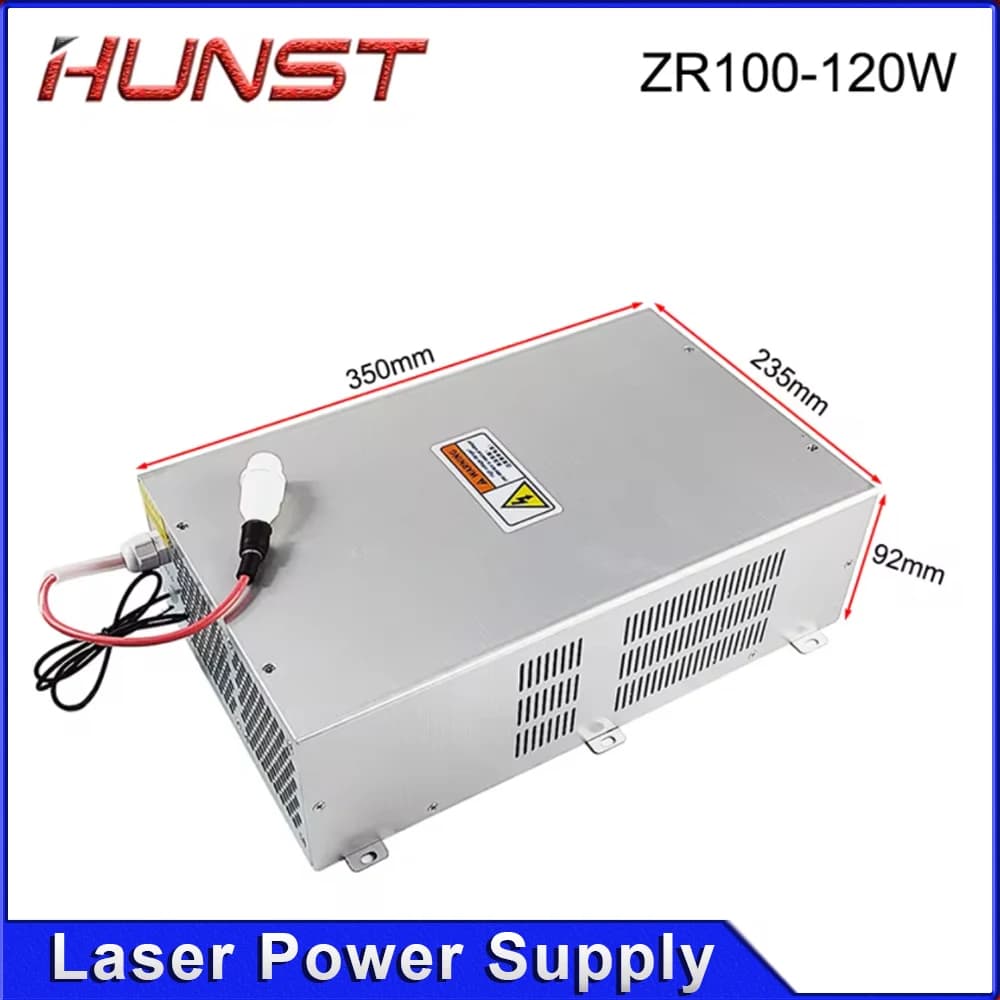 Alimentatore laser HUNST ZR-120W per macchina per incisione e taglio con tubo laser in vetro Co2 da 100W-120W, 2 anni di garanzia.