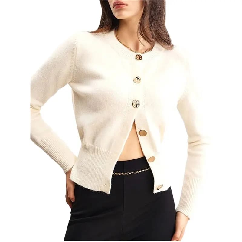 A40Z-Cardigan da donna, cardigan primaverile a maniche lunghe con bottoni, maglione da lavoro per l'ufficio, graziosa giacca invernale