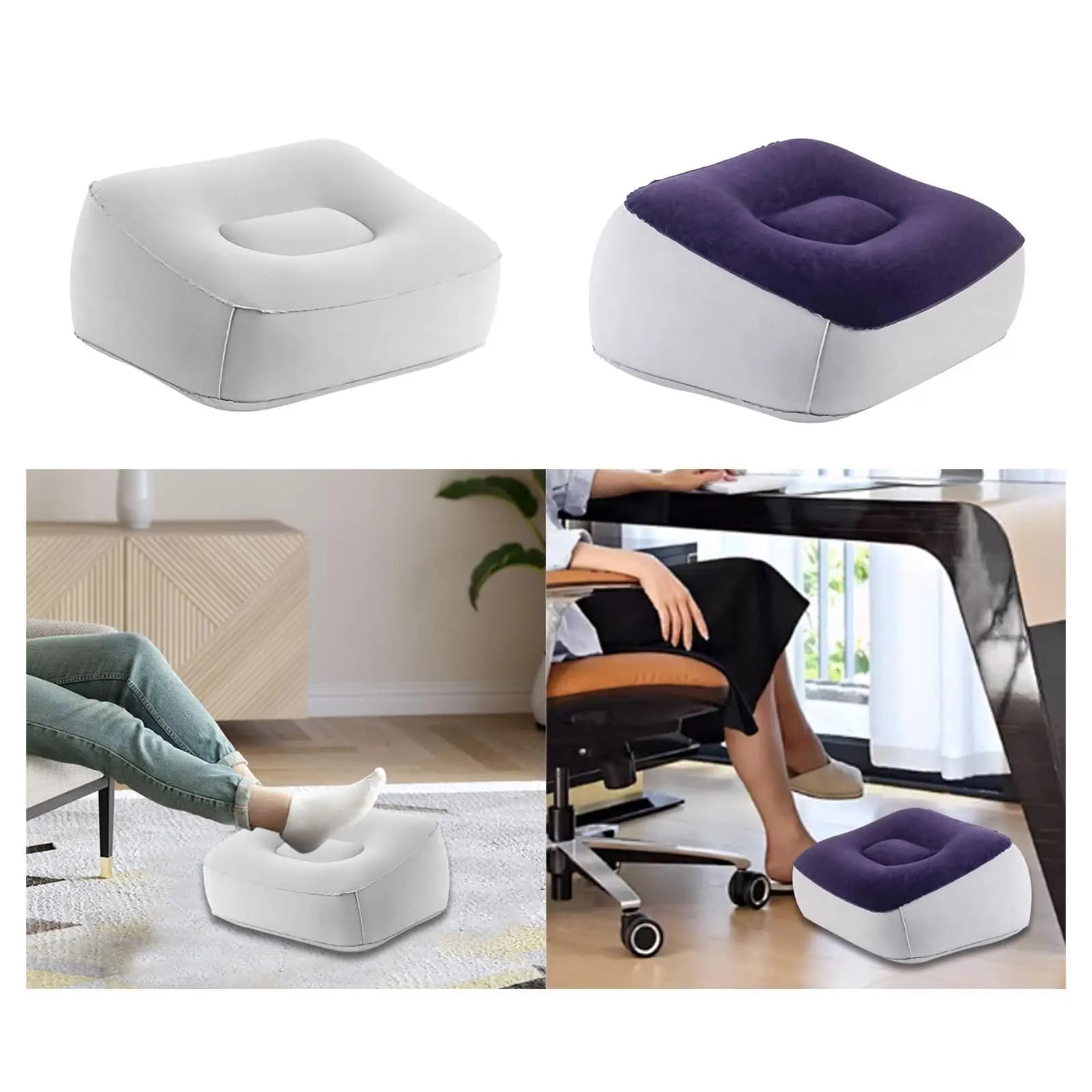 Cuscino Gonfiabile Portatile per Poggiapiedi, Morbido Cuscino per Gambe, Sdraio ad Aria per Ufficio, Letto, Auto, Aereo