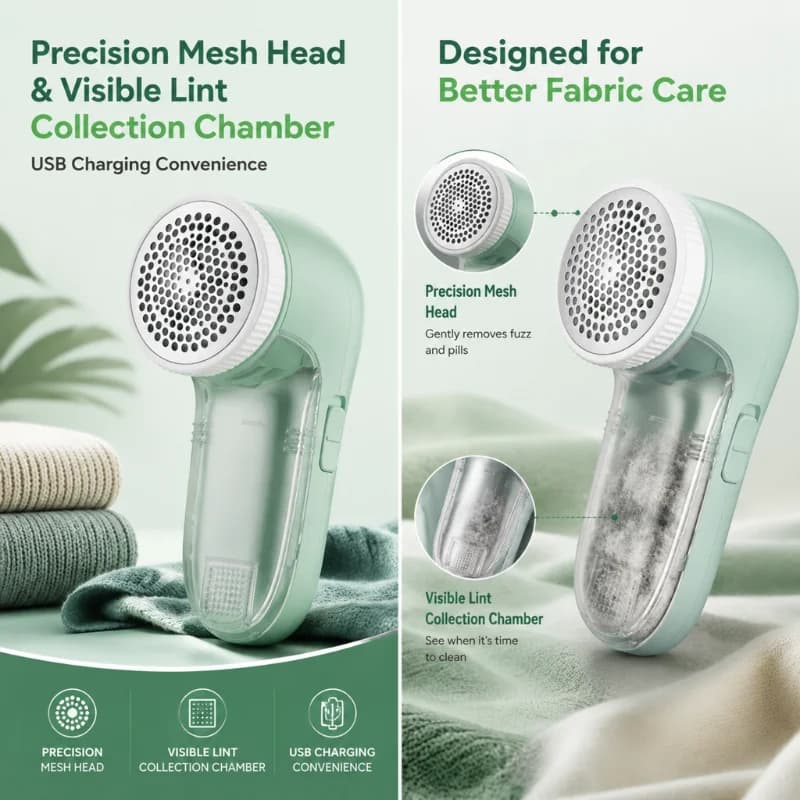 USB Rechargeable Fabric Shaver Portable Electric Lint Remover for Clothes Sweater Fuzz Pellet Trimmer