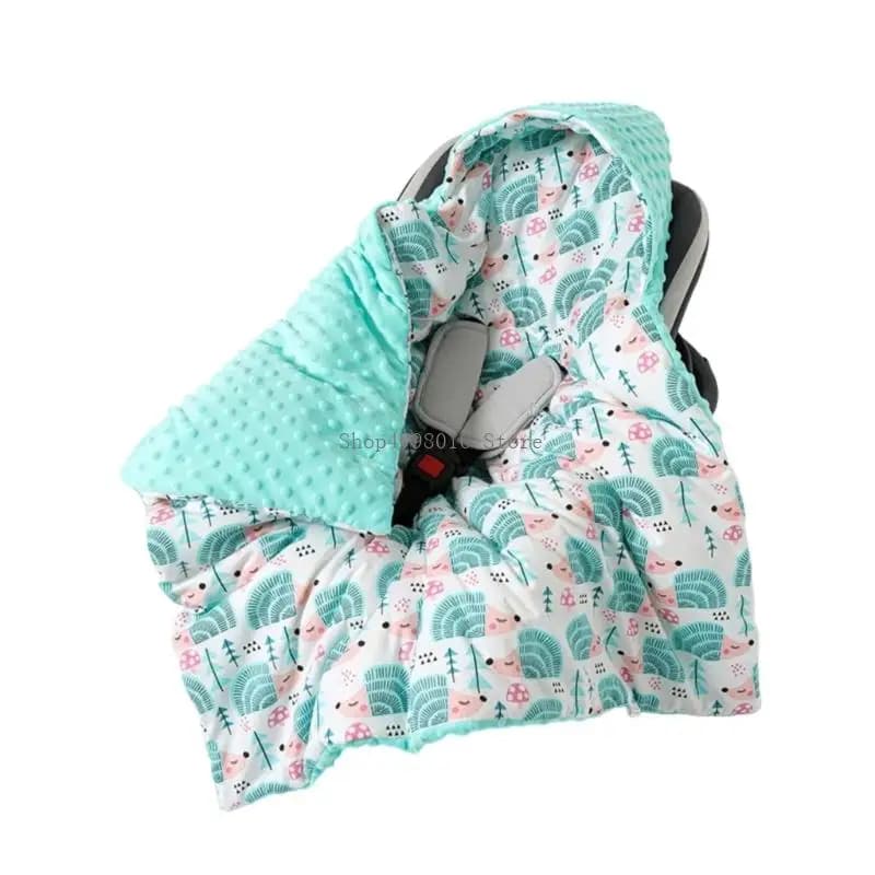 Coperta in cotone leggero con fasce per neonati, con cappuccio, per uso tutto l'anno, per passeggini per seggiolini auto, in