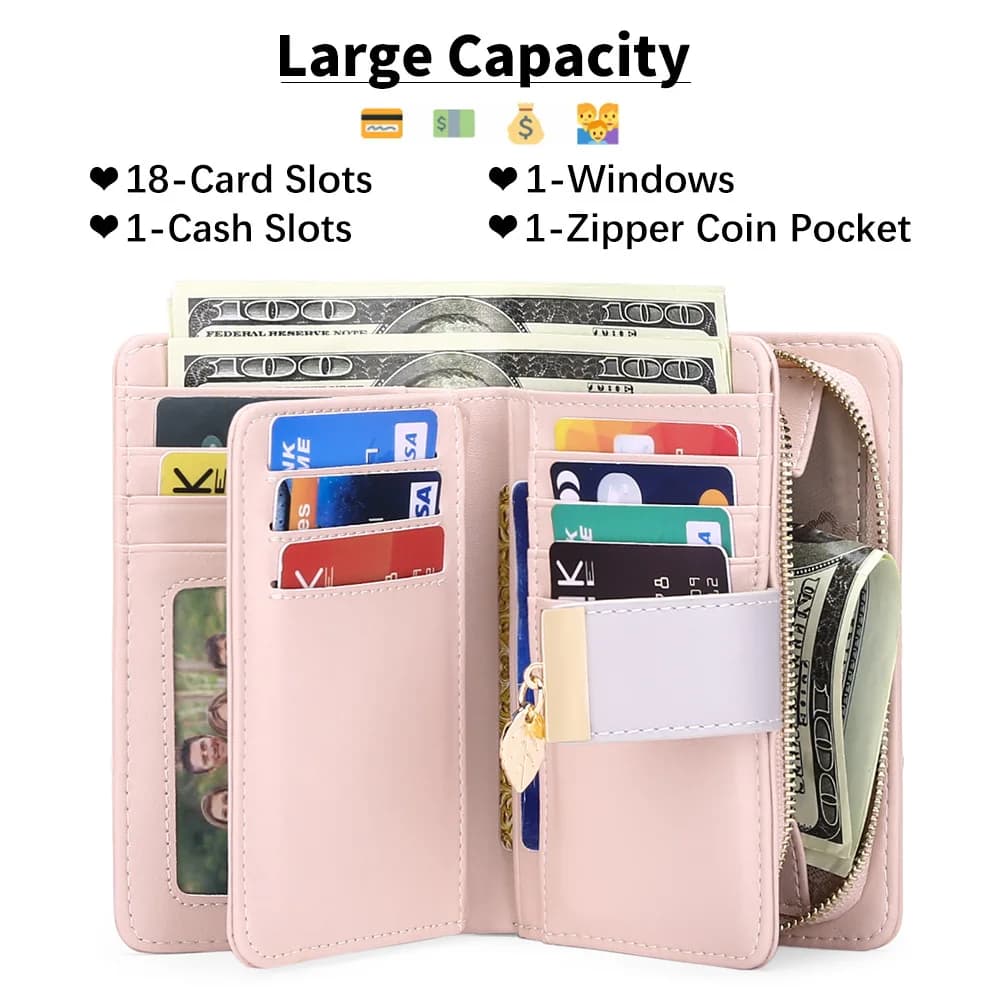 Portafoglio da donna in vera pelle RFID antifurto multi-slot porta carte portamonete corto piccolo monederos alla moda Para Mujer