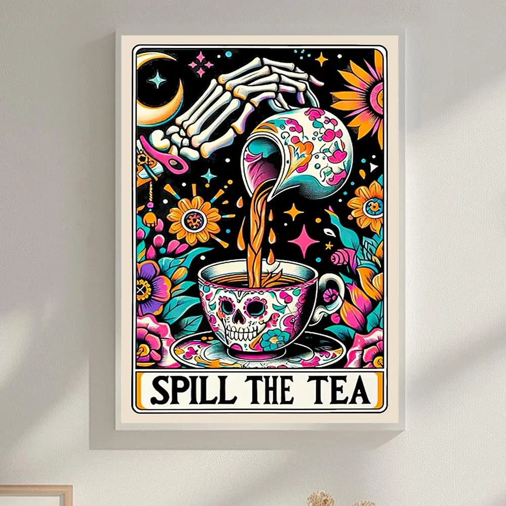Fai da te 5D diamante ricamo tarocchi carta pittura diamante cartone animato scheletro punto croce set decorazione della parete di arte di Halloween o regali