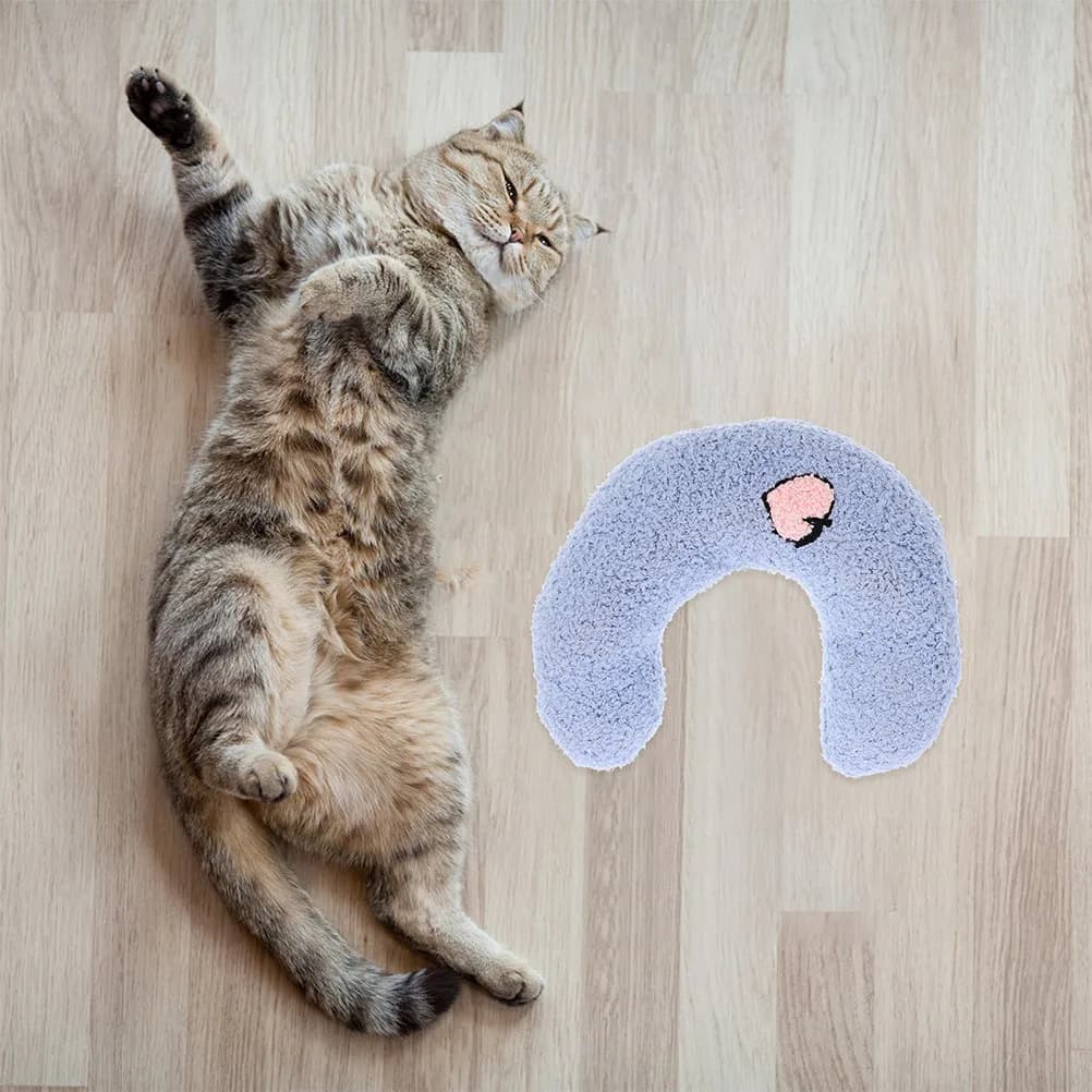 Set di 4 Cuscini a U per Gatti, Morbidi e Confortevoli, Supporto per il Collo, Lavabili, per Gatti da Interno