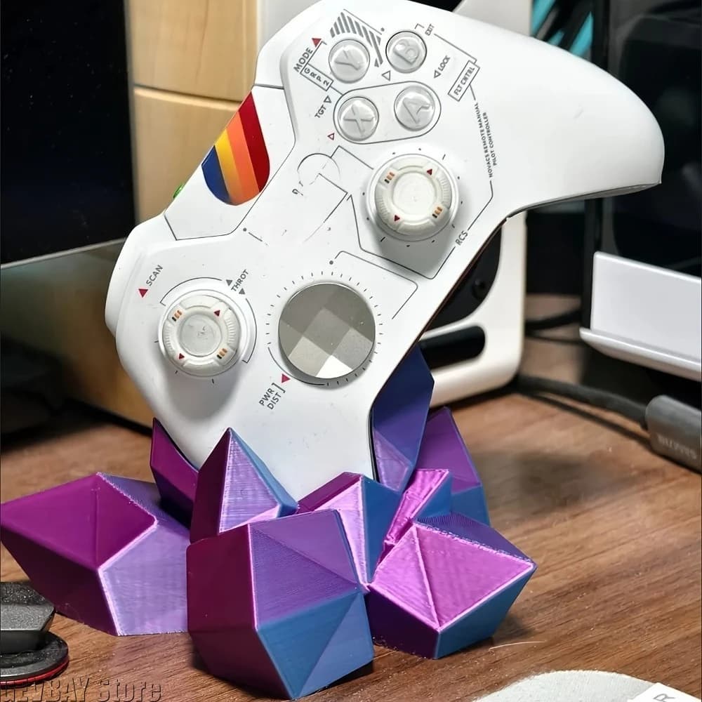 Universal Game Handle Bracket 3D Printing Creative Crystal Shape for XBOX PS4 PS5 Controller and Other Handles Decor Accessories