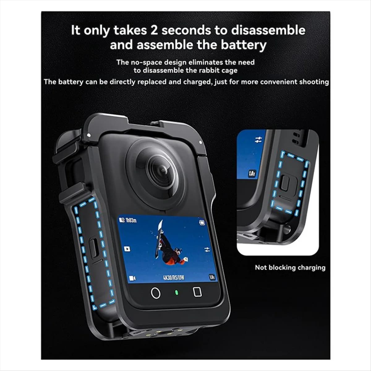 2025 New- for 360 Panoramic Camera Cage Secure Protection Frame Anti-Fall Cover for DJl Sports Camera Accessories