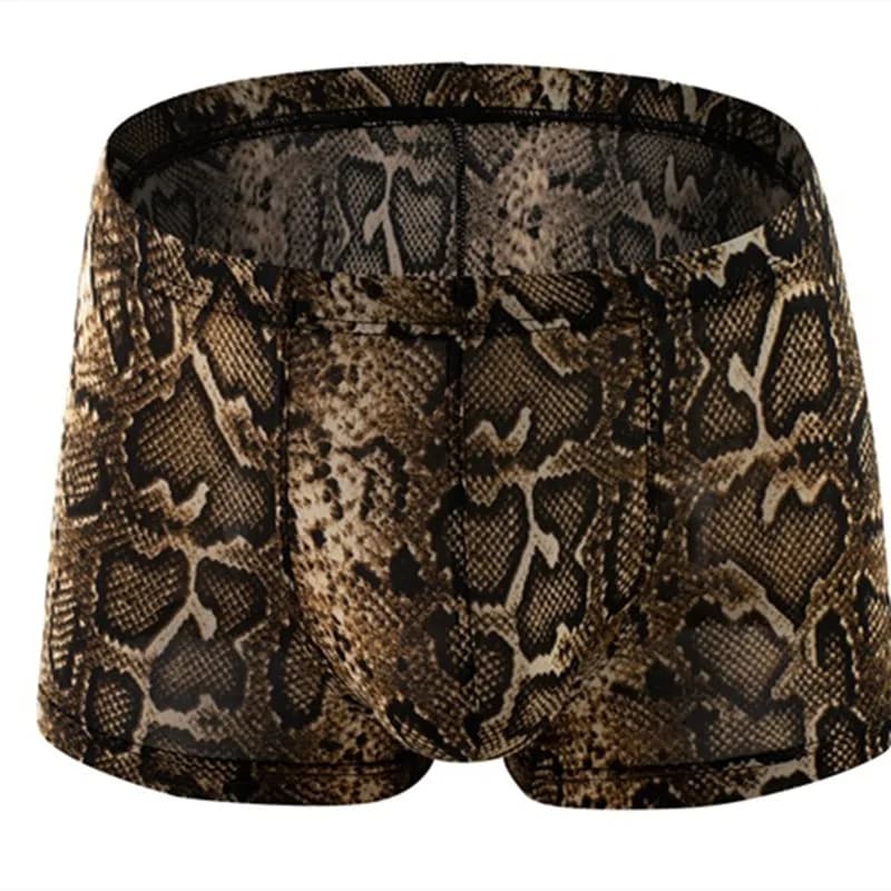 Intimo uomo Boxer Pantaloncini Homme Pelle di serpente Leopardo Mutandine Uomo Traspirante U Custodia convessa Mutande Cueca Calzoncillo M-XXL