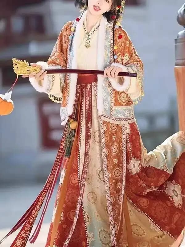 Piccolo cachi Nuovo stile cinese Hanfu Set Stile nazionale Elementi Han giornalieri Camicia doppiopetto Colletto incrociato Dieci pezzi