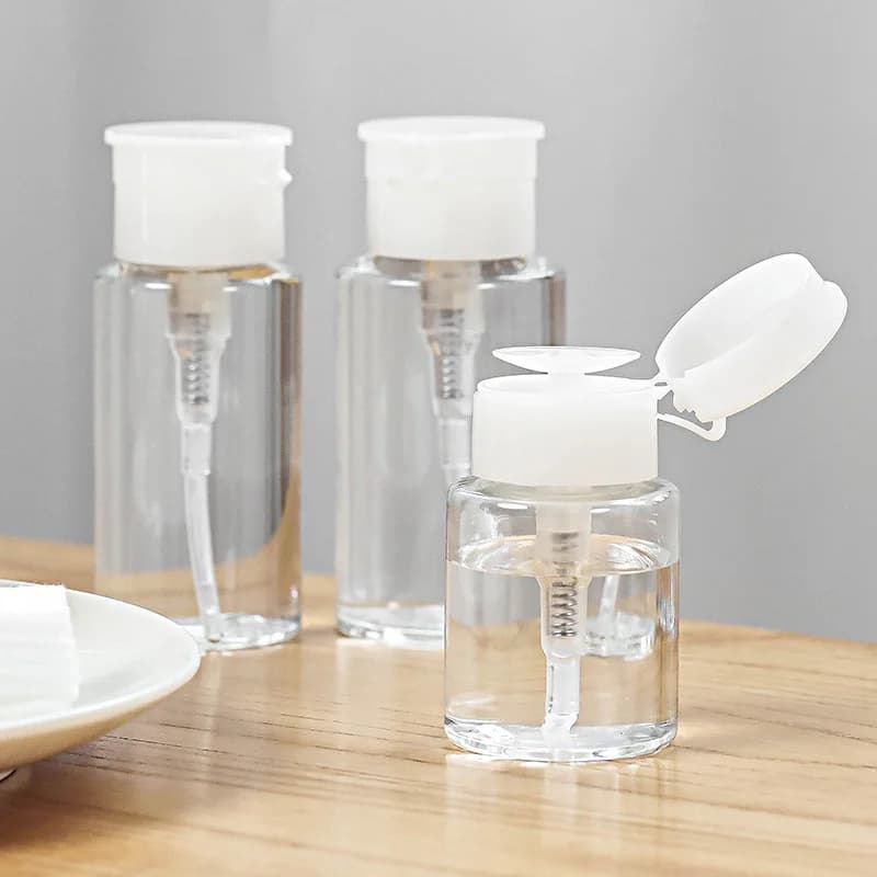 Rechargeable bottles Push bottle Dispenser bottle with empty pump for packing bottles for enamel and ostrich