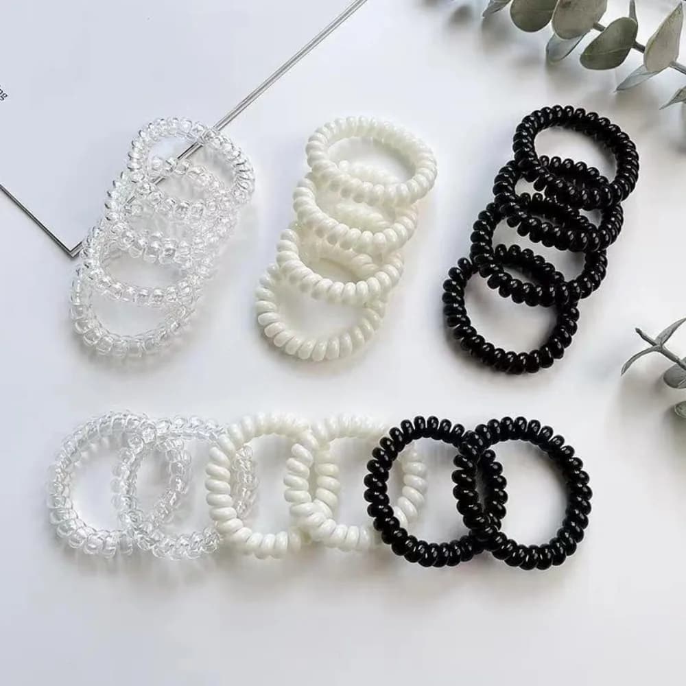 5 Pezzi Elastici per Capelli a Spirale, Anelli per Capelli a Filo Telefonico, Accessori per lo Styling dei Capelli per Donne e Ragazze