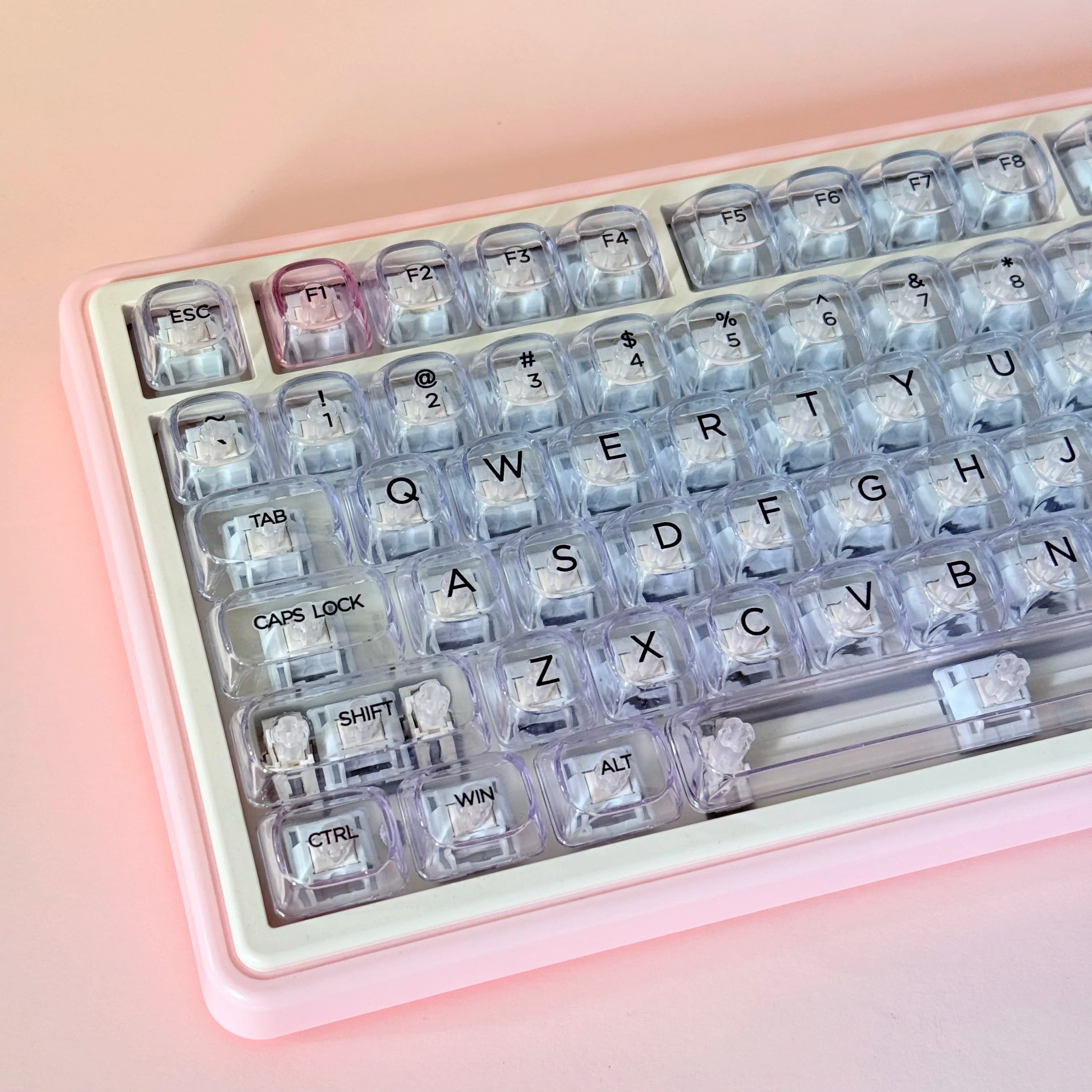 MOA Gradient Translucent Keycaps PBT 125 Keys for Mechanical Keyboard 60% 75% 87% Keycaps Set with Hangul English Layout Custom