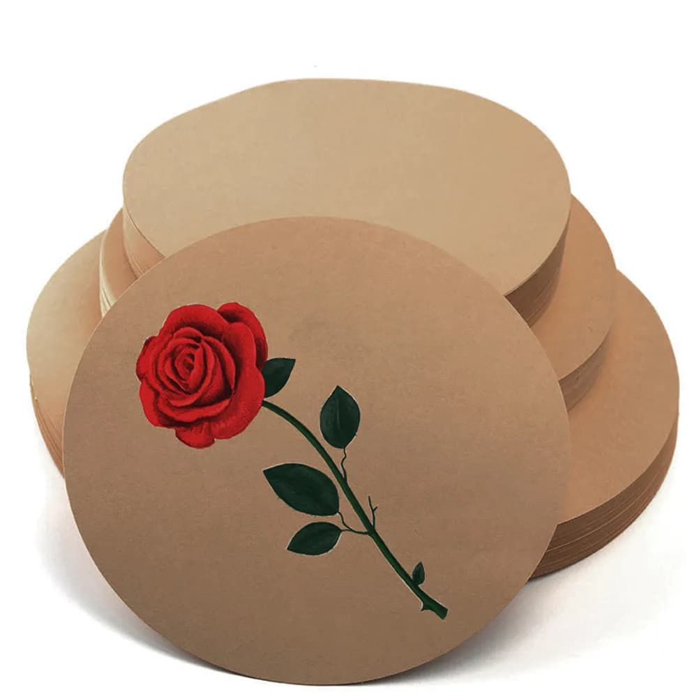25 Sheets Round Kraft Drawing Paper 29Cm Diameter Premium Thick Sketching Paper for Artists Students Suitable for Pens Oil