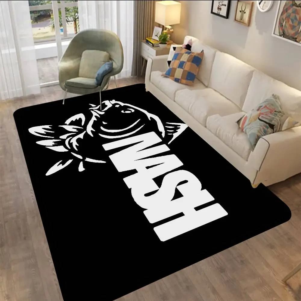 Tappeto da corridoio con logo Nash Fishing, lavabile, antiscivolo, per soggiorno, divano, sedie, tappetino per cucina, tappetino per zerbino