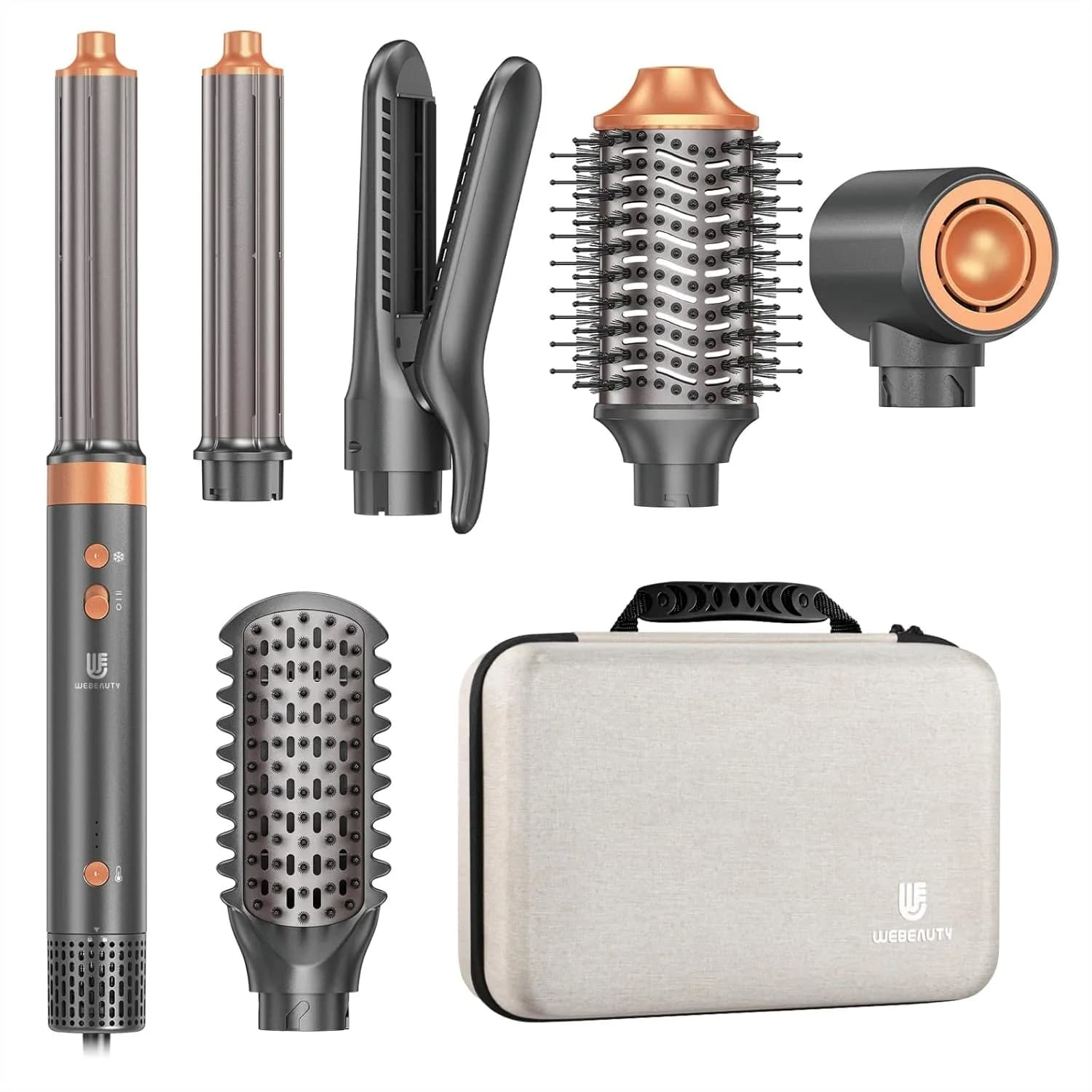 Hair Dryer Brush Air Styler with 110,000 RPM Motor for Fast Drying and Auto Wrap Curlers, Dual Voltage 7 in 1 Ionic Multi