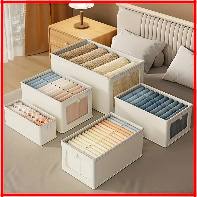 Organizzatori Visibili per Armadio, Cassetti e Contenitori per Vestiti, T-shirt, Jeans, Biancheria Intima e Pantaloni