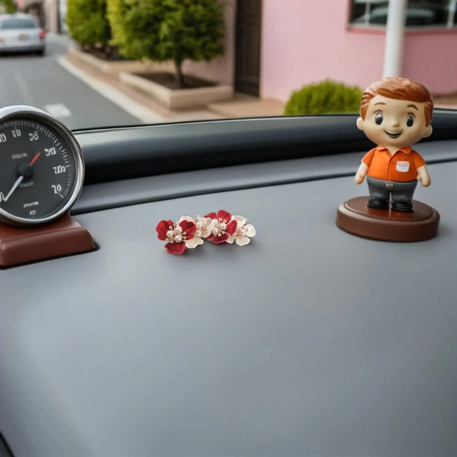 40Pcs Car Vent Clip Floral Faux Pearl Decorative Aromatherapy Diffuser Perfume Holder Car Air Outlet Accessories Rhinestone