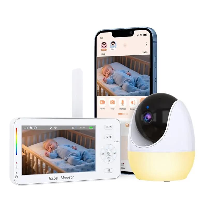 Funzione di tracciamento automatico A92Z PTZ, monitor video per bambini con schermo da 4,3 pollici, controllo Wi-Fi, visione notturna per la sorveglianza di animali domestici e bambini
