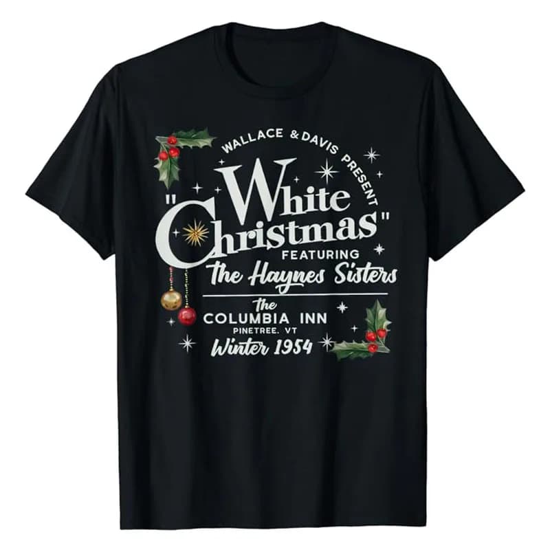 Bianco natale Wallace e Davis Haynes sorella t-shirt lettere stampate dicendo Tee divertente Costume di natale regali camicette a maniche corte