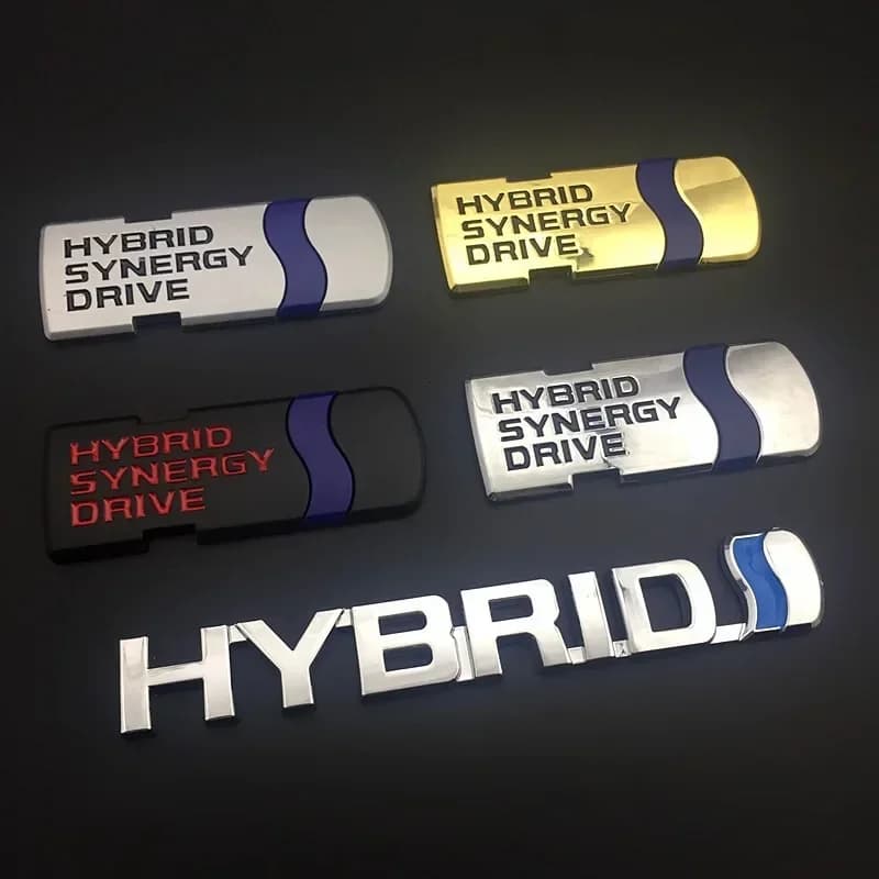3D Metallo Nero Cromato IBRIDO Synergy Drive Logo Emblema Auto Parafango Distintivo Tronco Decal Per Toyota Camry Auto Adesivo Accessori
