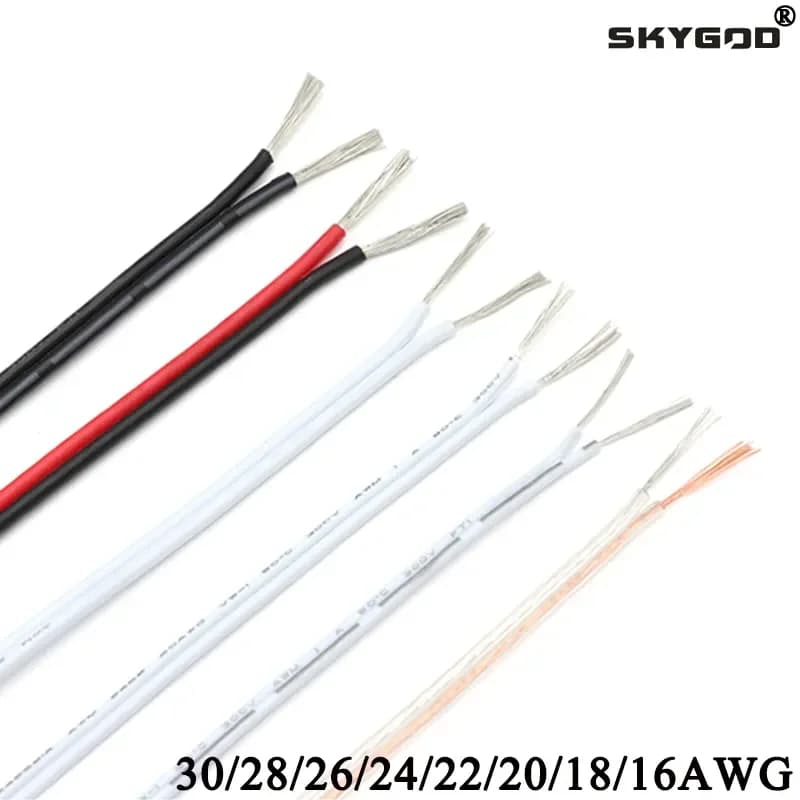 Cavo elettrico UL2468 da 2 ~ 50 m Rame stagnato PVC isolato 2 pin 16/18/20/22/24/26/28/30 AWG Cavo di prolunga per striscia LED