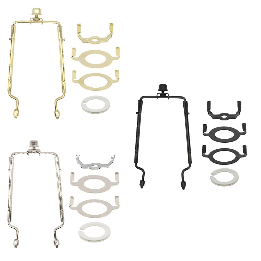1 pz supporto per arpa paralume in oro con 3 basi e anello di conversione supporto per arpe per paralume da 8 pollici kit regolabile raccordo per luce