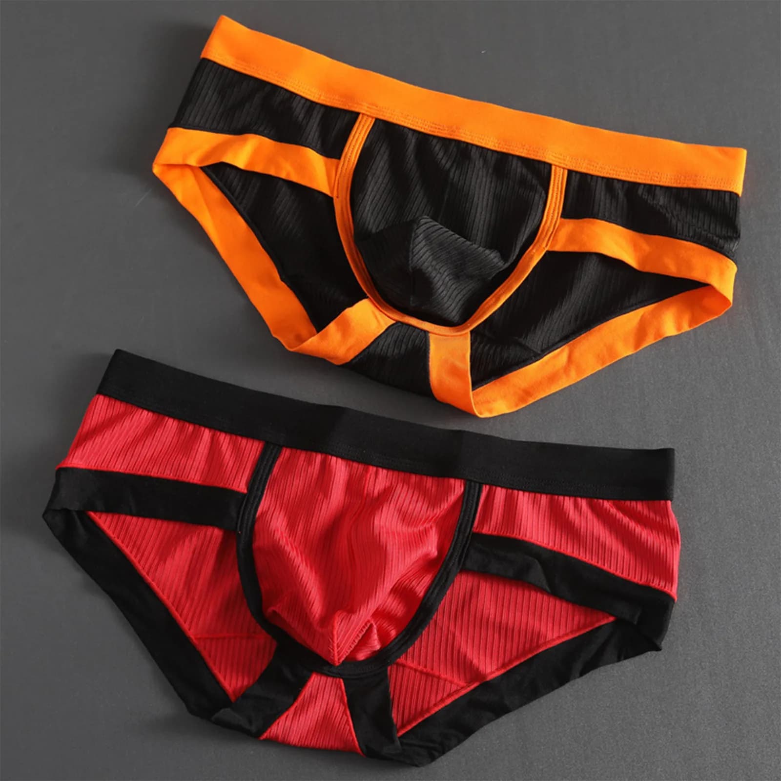 Women's Sexy Underwear U-Convexs Large Striped Panties Young Striped Shorts Breathable Fiber Fabric and Soft Comfort