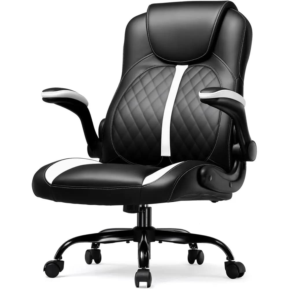 Sedia da Gaming Ergonomica in Pelle PU con Supporto Lombare, Altezza Regolabile e Ruote Girevoli per Adulti, Adatta per Persone di Bassa Statura