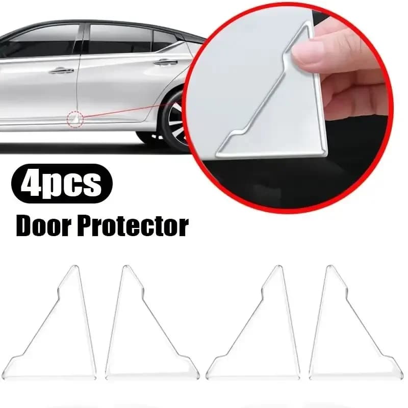 4PC Anti-collision Covers for Corners for Universal Car Door Holder Transparent Silicone Protection Anti-scratch adhesive Protective cover for door