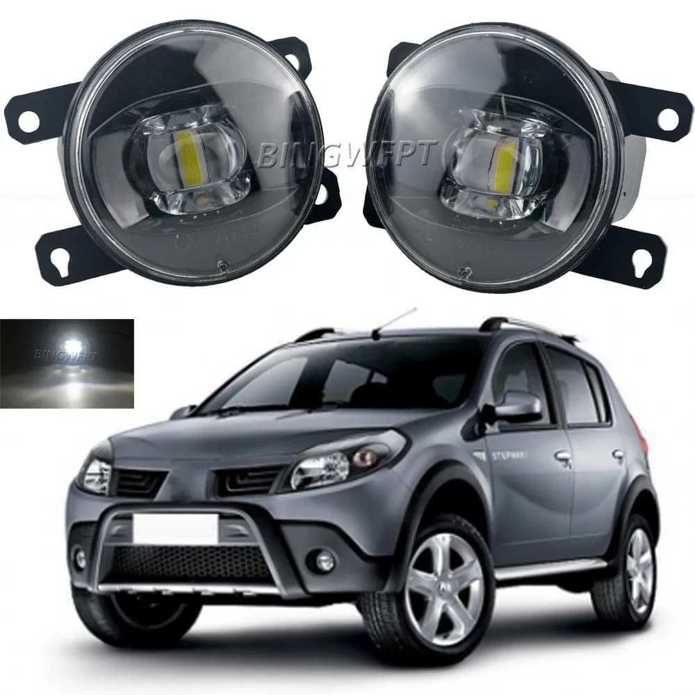 Coppia fari fendinebbia gruppo LED faro anteriore bianco per Renault Sandero Stepway Hatchback 2008-2015