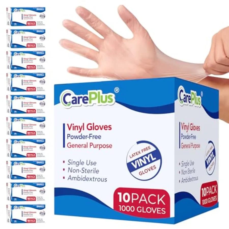 Guanti extra large taglia 0, resistenti, non sterili, senza polvere, senza lattice, in gomma, per la preparazione degli alimenti, per la cucina e per la pulizia, ideali per P