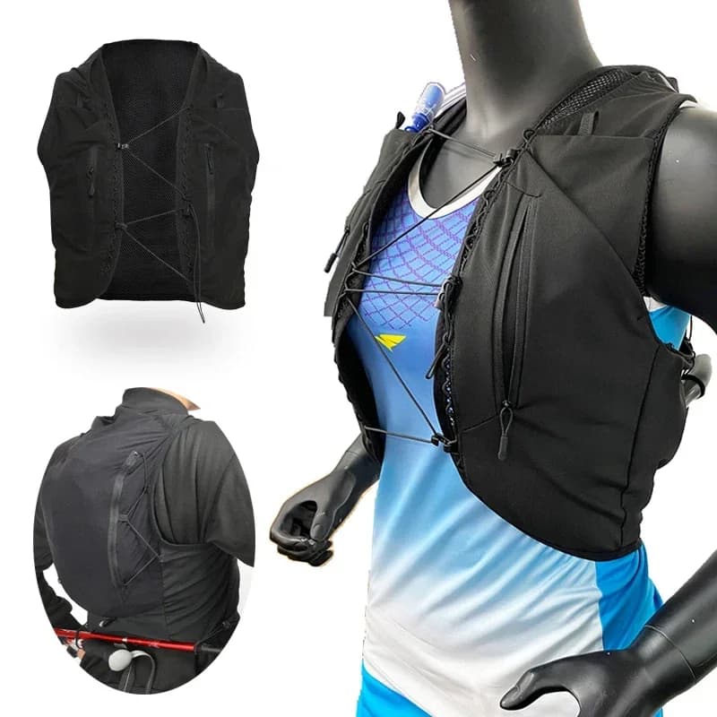 (S-2XL) Trail running backpack 10 liters ultralight hydration vest bag for outdoor trekking Hiking Cycling Marathon