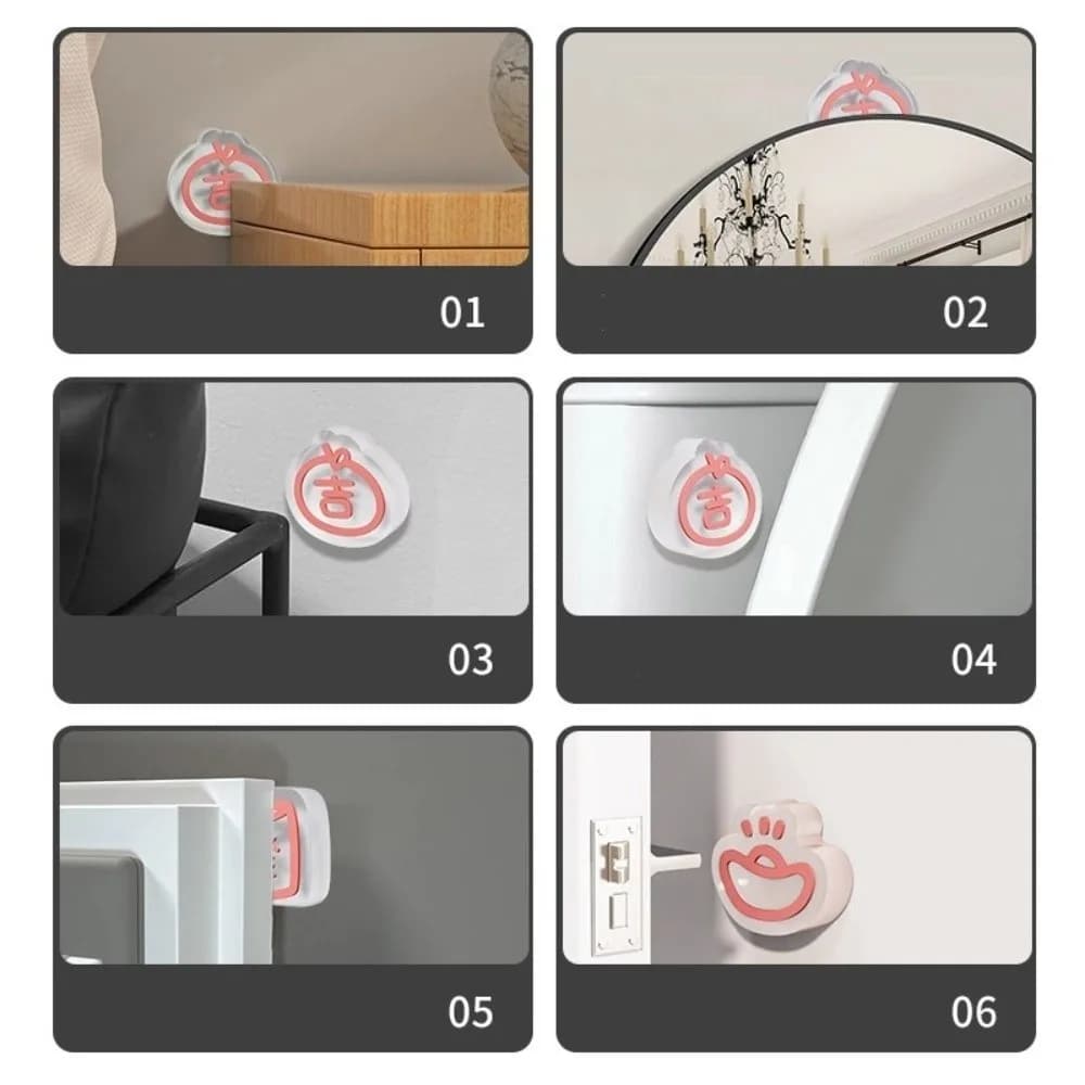 2/4pcs Soft Rubber Door Stopper Self Adhesive Shockproof Anti Collision Pads Mute Design Anti-slip Protection Stickers