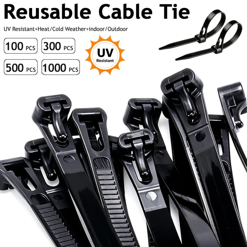 100-1000Pcs 3.6X150mm Releasable Cable Tie Plastics Reusable Loop Wrap Nylon Zip Bundle Strap Buckle Slipknot Color May Loose
