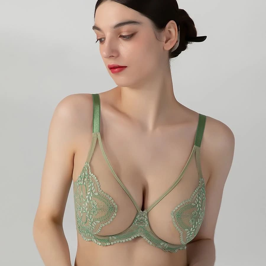 Reggiseno in pizzo senza cuciture, traspirante, in seta di ghiaccio, sfoderato, reggiseno intimo da donna, sexy push up, senza fili, bralette ultrasottile