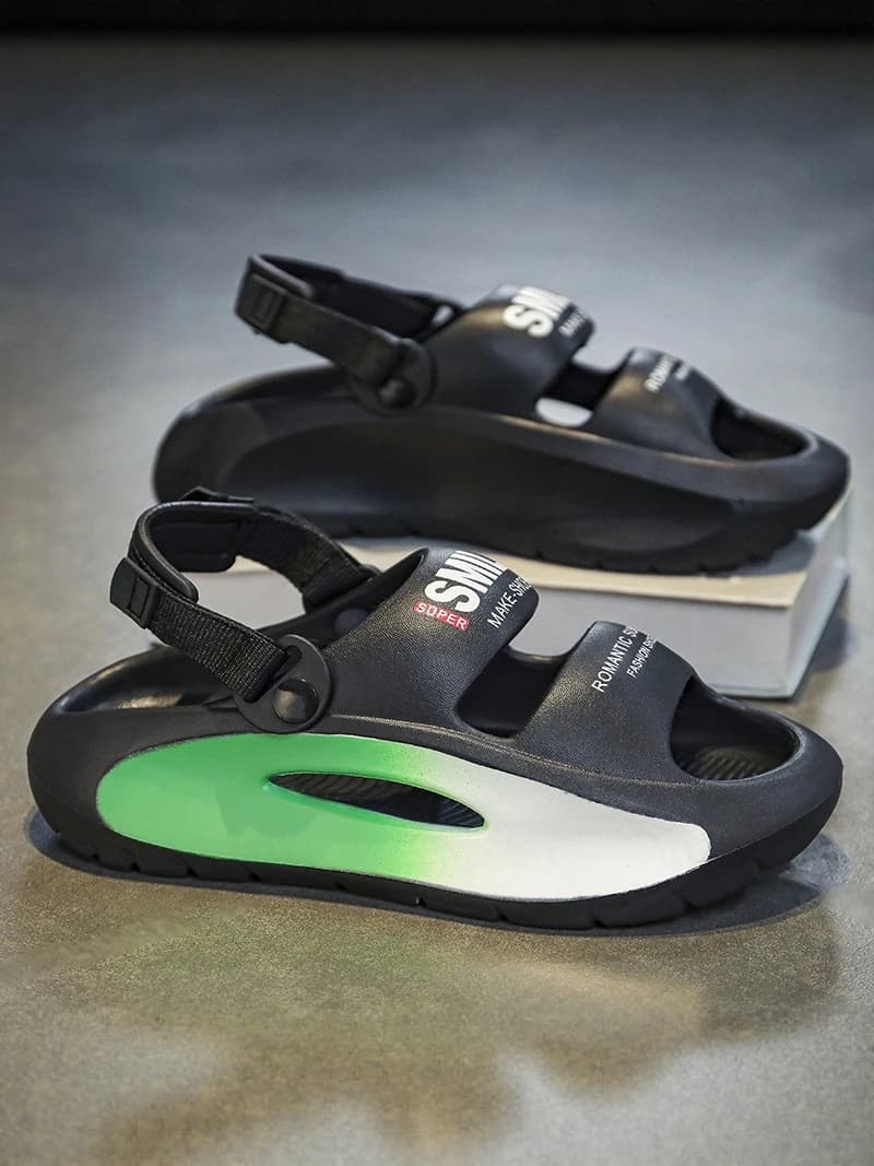 Men's Summer 2026 New Outdoor Casual Beach Shoes Anti-Slip Thick Bottom Two-Way Slippers Waterproof Low Cut EVA Material
