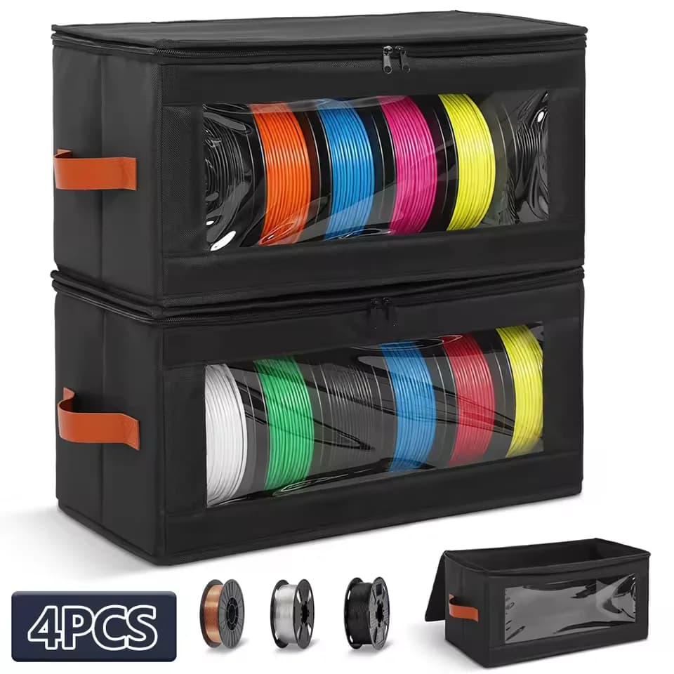 3D Printer Filament Storage Bag 4 Spool 1KG Filament Rack Dustproof Organizer Filament Container Holder for Home Studio Workshop