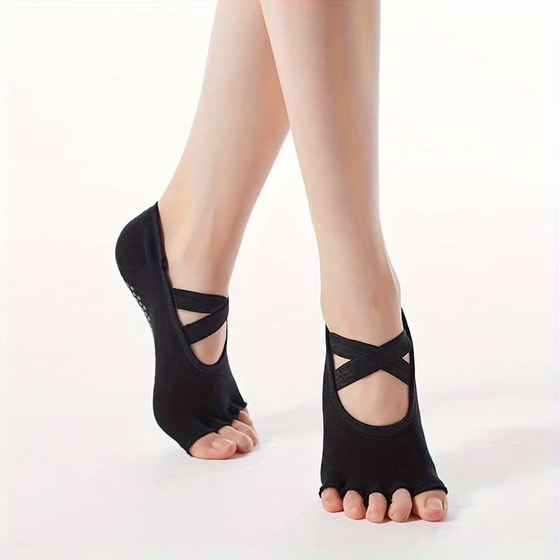 1 Paio di Nuove Calze Antiscivolo da Donna per Pilates, Calzini Yoga a Cinque Dita in Silicone Antiscivolo, Calze Sportive in Cotone da Donna per Fitness