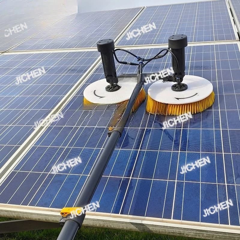 Kit di pulizia a doppia testa con spazzola elettrica alimentata ad acqua ZQA per robot fotovoltaico con spazzola per pannelli solari