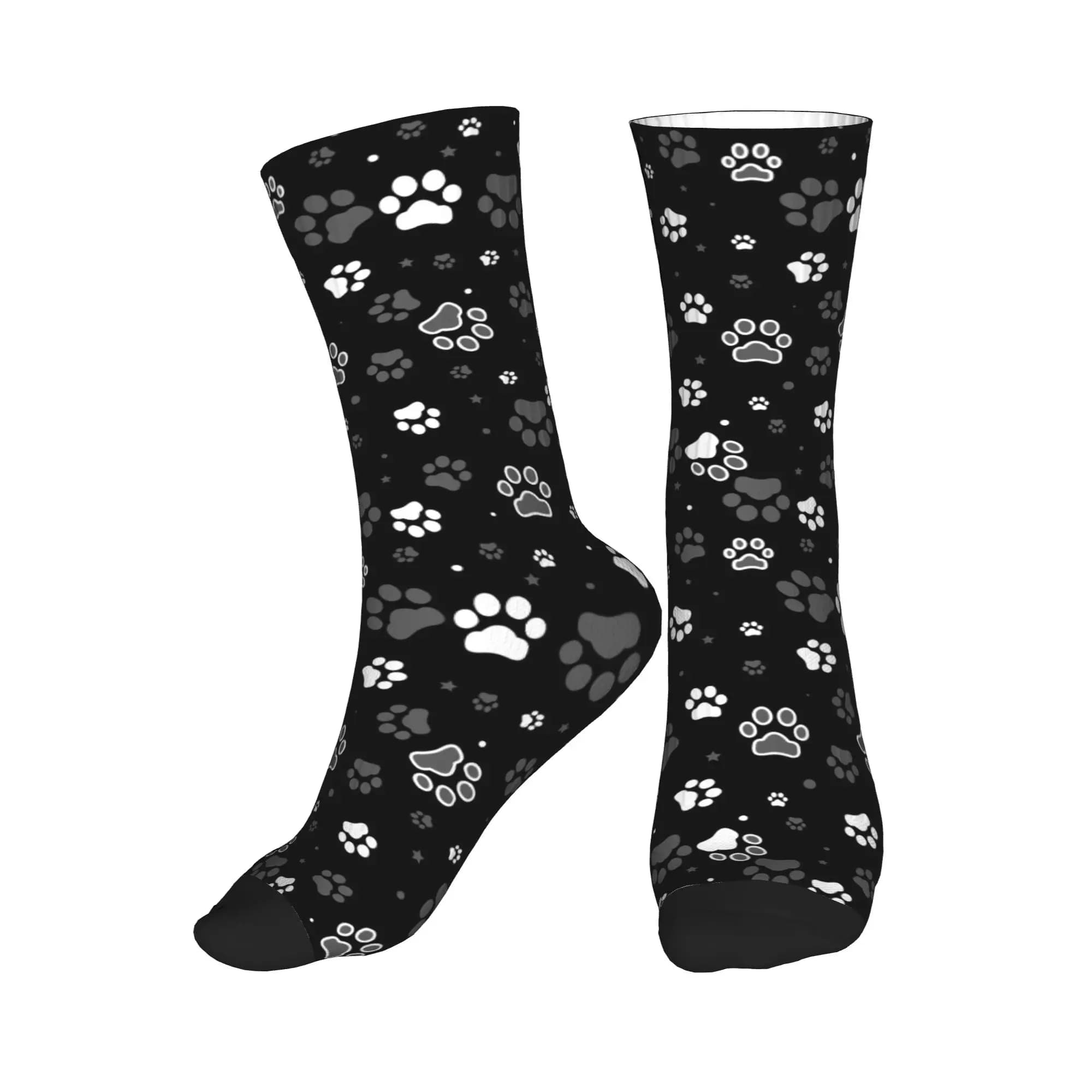 Calzini alla Moda con Stampa di Impronte Animali e Zampe di Cane per Uomo e Donna, Elasticizzati per Estate, Autunno e Inverno