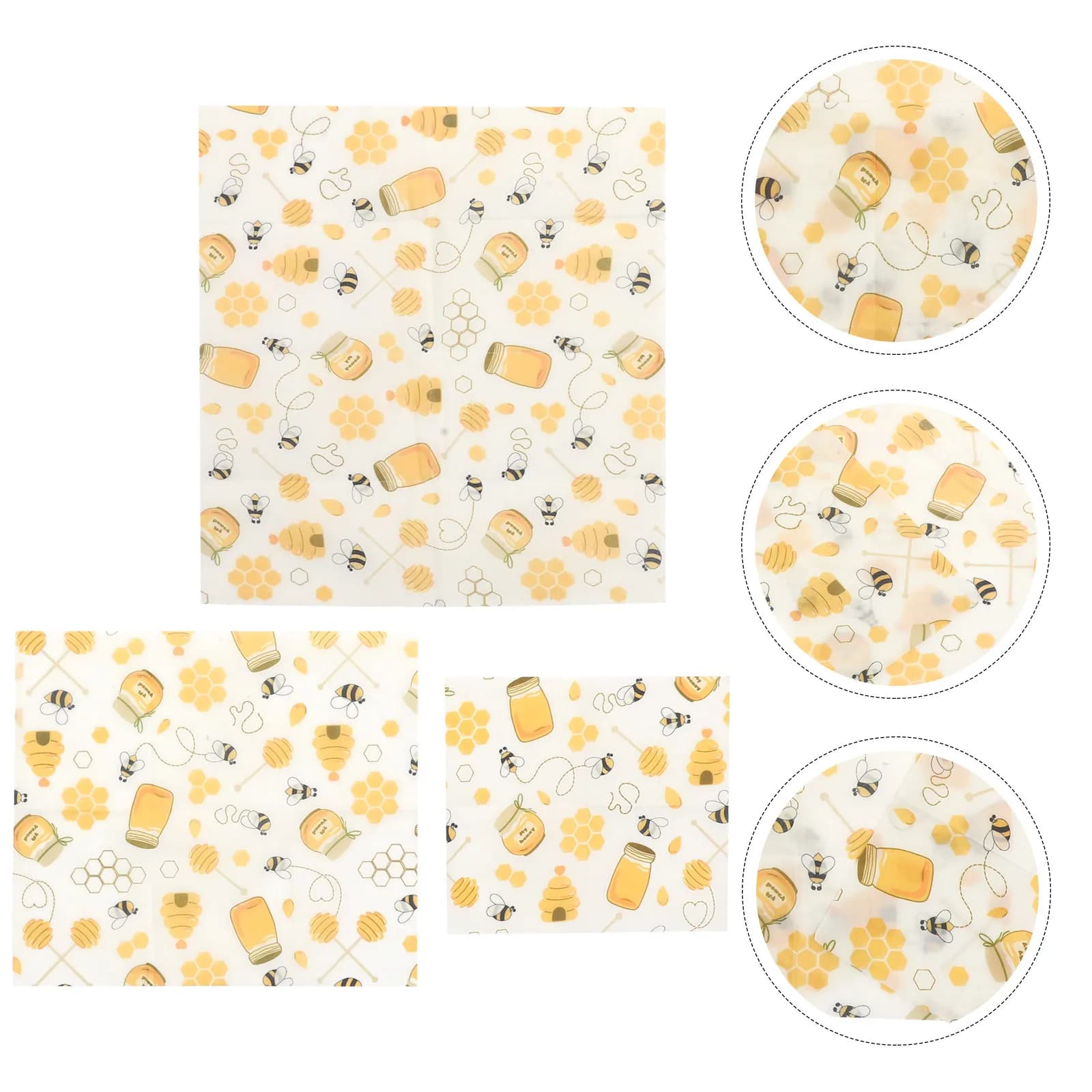 3pcs Beeswax Food Wraps Reusable S wich Picnic Kitchen Bee Fresh Keeping Cotton Fabric Packing Cloth Eco Friendly